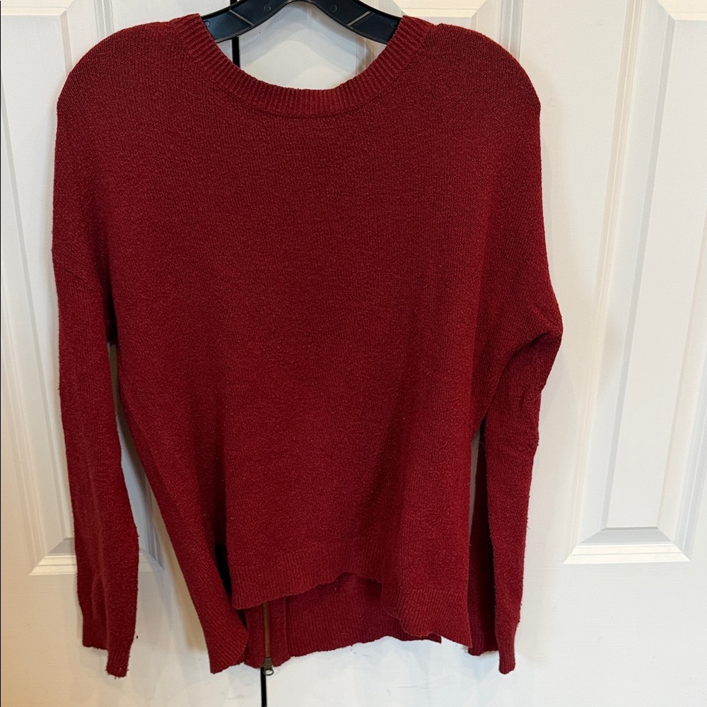 Hinge Women's Burgundy Crew Neck Sweater